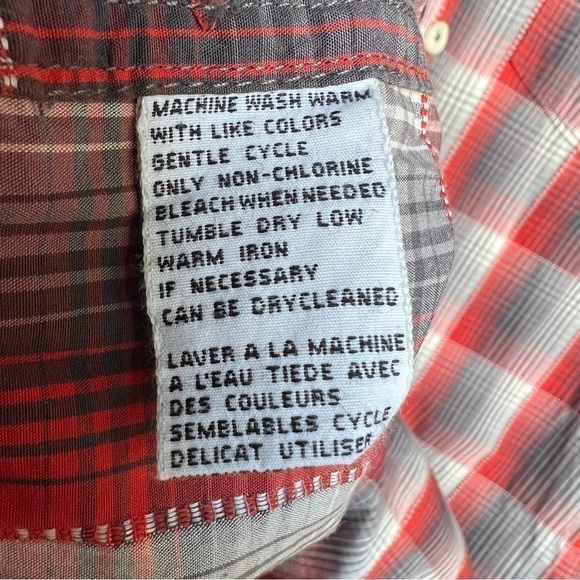 Tommy Bahama Men’s Red & Grey Plaid Long Sleeve Button Front Shirt, XXL - Picture 8 of 10